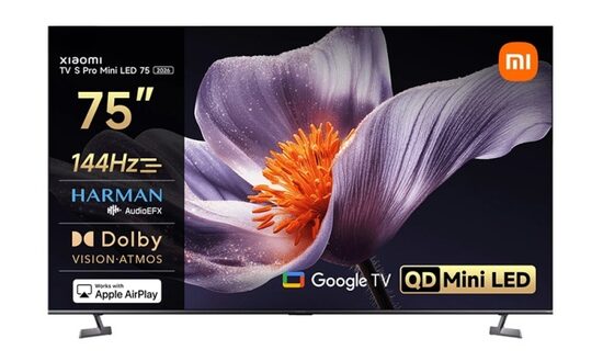 Televizorius Xiaomi, 75 colių, TV S Pro Mini LED 2026, Smart TV, Wi-Fi, Pilka (ELA6336EU)