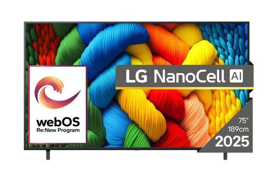 Television 75'' LG, 4K, Ultra HD, Smart TV, Wi-Fi, Black (75NANO80A3B)