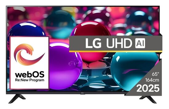 Televizors LG, 65 collas, 4K, Ultra HD, Smart TV, Wi-Fi, Melns (65UA73003LA)